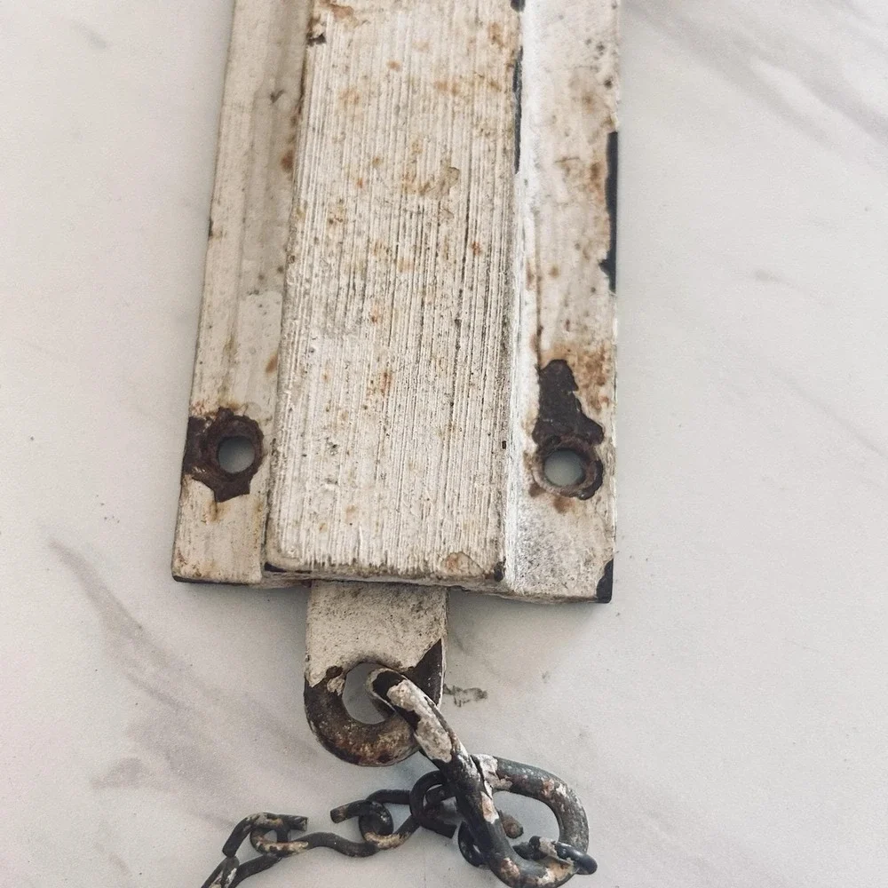 Antique Victorian Eastlake Style Cast Iron French Door Top Pull Chain Latch A‎